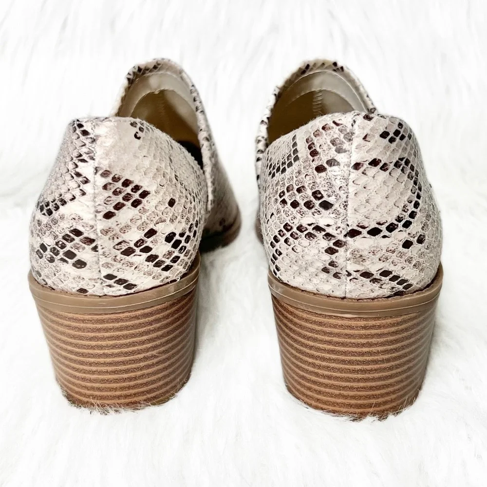Crown Vintage Snake Beige Brown Black D ‘Orsay Slip On Shootie Ankle Booties 10